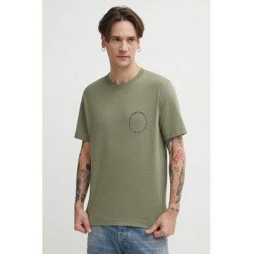 Marc O'Polo tricou din bumbac barbati, culoarea verde, cu imprimeu, 423201251066