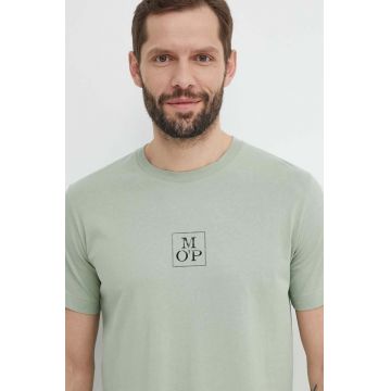 Marc O'Polo tricou din bumbac barbati, culoarea verde, cu imprimeu, 423201251070