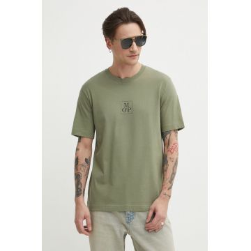 Marc O'Polo tricou din bumbac barbati, culoarea verde, cu imprimeu, 423201251070