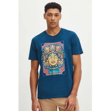 Medicine tricou din bumbac barbati, culoarea verde, cu imprimeu