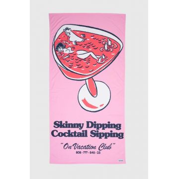On Vacation prosop Skinny Dippin' Cocktail Sippin' culoarea roz, OVC A17