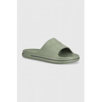 Pepe Jeans papuci Beach Slide barbati, culoarea verde, BEACH SLIDE M