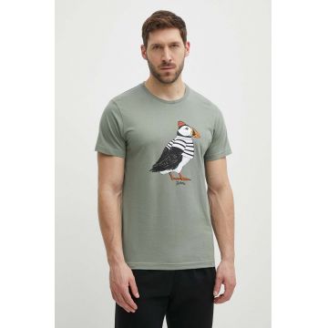 Picture tricou din bumbac Pockhan barbati, culoarea verde, cu imprimeu, MTS1017
