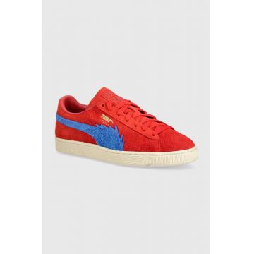 Puma sneakers din piele intoarsă X ONE PIECE culoarea roșu, 396520 Puma sneakers din piele intoarsă X ONE PIECE culoarea roșu, 396520