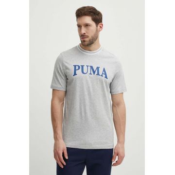 Puma tricou din bumbac SQUAD bărbați, culoarea gri, cu imprimeu, 678967