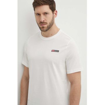 Reebok tricou din bumbac barbati, culoarea bej, cu imprimeu, 100075313