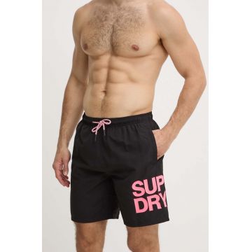 Superdry pantaloni scurti de baie culoarea negru