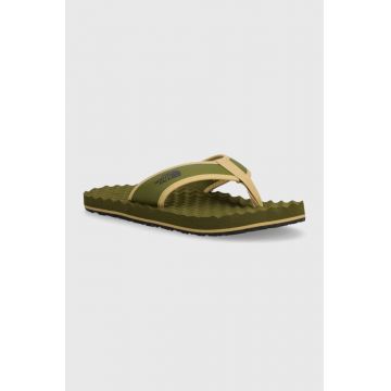 The North Face slapi BASE CAMP FLIP-FLOP II barbati, culoarea verde, NF0A47AA3I01