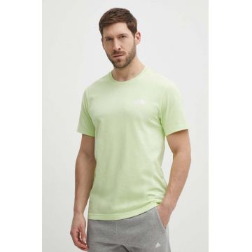 The North Face tricou barbati, culoarea verde, cu imprimeu, NF0A87NGO0F1