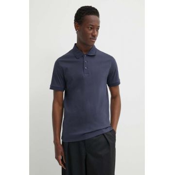 Tiger Of Sweden polo de bumbac Riose culoarea albastru marin, neted, T68882038