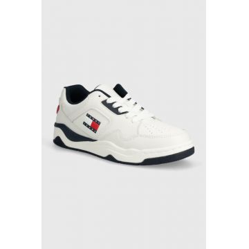 Tommy Jeans sneakers TJM LOGO EXECUTION BASKET culoarea alb, EM0EM01379