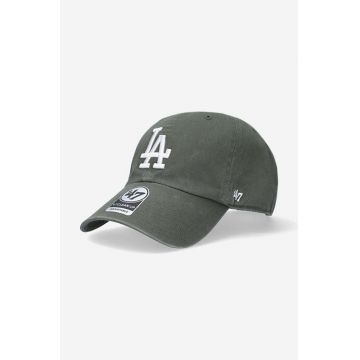 47brand șapcă de baseball din bumbac MLB Los Angeles Dodgers culoarea verde, cu imprimeu  B-RGW12GWSNL-MSG