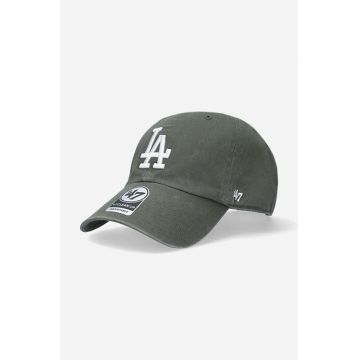 47brand șapcă de baseball din bumbac MLB Los Angeles Dodgers culoarea verde, cu imprimeu B-RGW12GWSNL-MSG