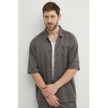 adidas Originals camasa barbati, culoarea gri, relaxed, IT7439