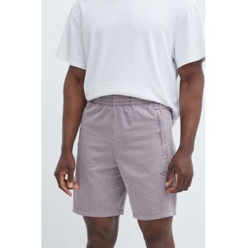 adidas Originals pantaloni scurti din bumbac culoarea violet, IS1732