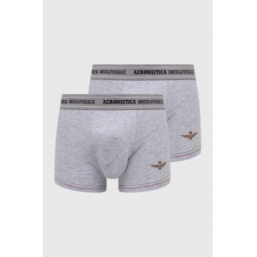 Aeronautica Militare boxeri 2-pack barbati, culoarea gri, AM1UBX003