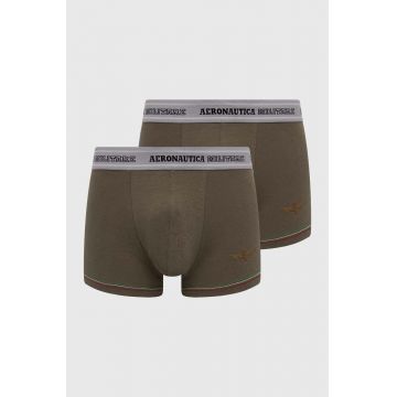 Aeronautica Militare boxeri 2-pack barbati, culoarea verde, AM1UBX003