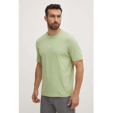 BOSS tricou BOSS ORANGE barbati, culoarea verde, cu imprimeu, 50473278