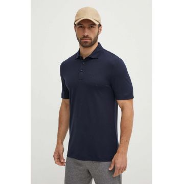 BOSS tricou polo bărbați, culoarea bleumarin, uni, 50508830