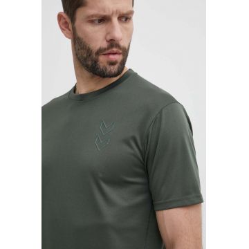 Hummel tricou de antrenament Active culoarea verde, neted, 224493