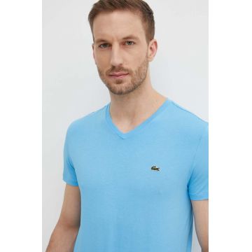 Lacoste tricou din bumbac barbati, neted, TH6710