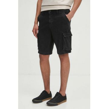 Medicine pantaloni scurti jeans barbati, culoarea negru