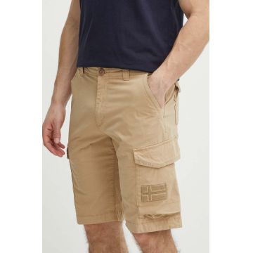 Napapijri pantaloni scurti N-Horton barbati, culoarea bej, NP0A4HOSN1E1 Napapijri pantaloni scurti N-Horton barbati, culoarea bej, NP0A4HOSN1E1