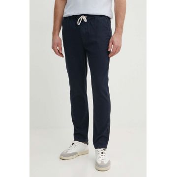 Pepe Jeans pantaloni barbati, culoarea albastru marin, cu fason chinos