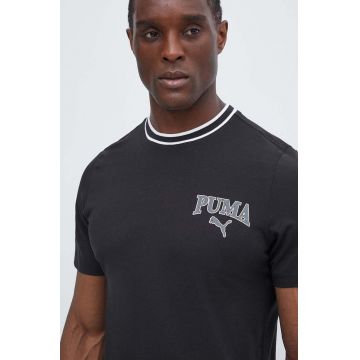 Puma tricou din bumbac SQUAD bărbați, culoarea negru, cu imprimeu, 678968
