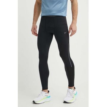 Reebok leggins de alergare Speed culoarea negru, neted, 100075484