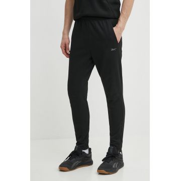 Reebok pantaloni de antrenament Strength culoarea negru, neted, 100075596