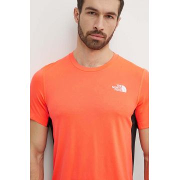 The North Face tricou sport Lightbright culoarea portocaliu, modelator, NF0A825OTNI1