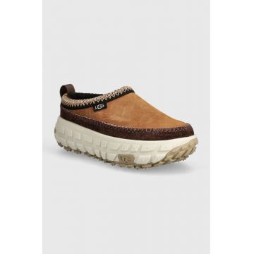 UGG papuci din piele Venture Daze barbati, culoarea maro, 1154530