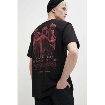 Vertere Berlin tricou din bumbac culoarea negru, cu imprimeu