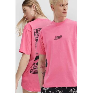 Vertere Berlin tricou din bumbac culoarea roz, cu imprimeu, VER T220