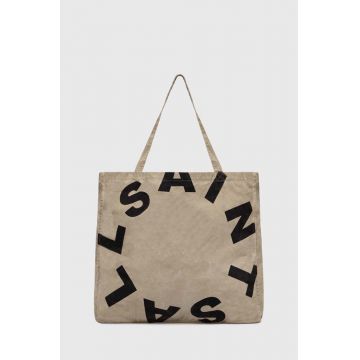 AllSaints geanta de bumbac LARGE TIERRA TOTEBAG culoarea bej, MB705Z