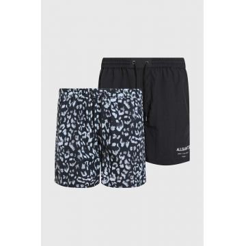 AllSaints pantaloni scurti de baie LANI 2 PK SWIMSHORT 2-pack barbati, culoarea negru, M013WA