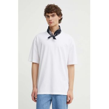 AllSaints tricou din bumbac MONTANA SS CREW barbati, culoarea alb, neted, MD510Z