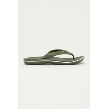 Crocs șlapi Crocband Flip bărbați, culoarea verde Espresso 207142