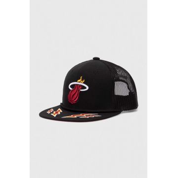 Mitchell&Ness sapca NBA MIAMI HEAT culoarea negru, cu imprimeu