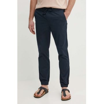 Pepe Jeans pantaloni PULL ON CUFFED SMART PANTS barbati, culoarea albastru marin, mulata, PM211687