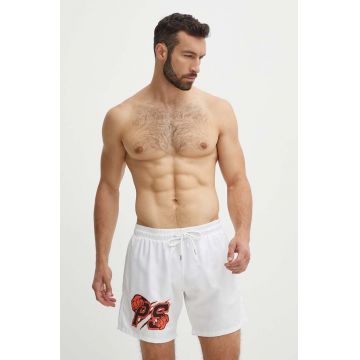 PLEIN SPORT pantaloni scurti de baie culoarea alb