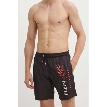 PLEIN SPORT pantaloni scurti de baie culoarea negru