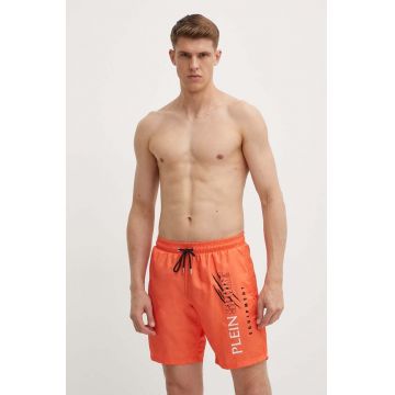 PLEIN SPORT pantaloni scurti de baie culoarea portocaliu