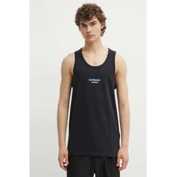 Superdry tricou din bumbac barbati, culoarea negru