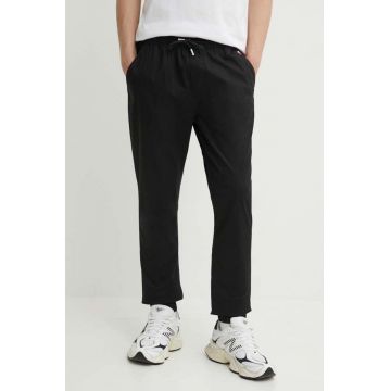 Tommy Jeans pantaloni barbati, culoarea negru, DM0DM19457