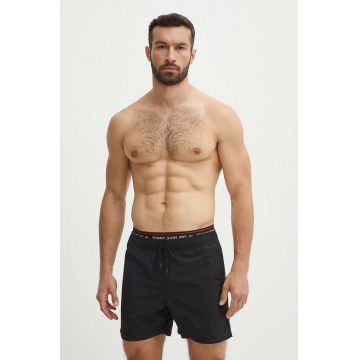 Tommy Jeans pantaloni scurti de baie culoarea negru, UM0UM03141