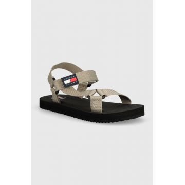 Tommy Jeans sandale TJM CASUAL SANDAL barbati, culoarea bej, EM0EM01399