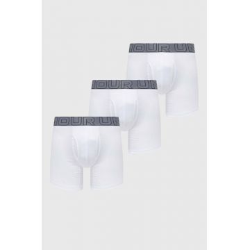 Under Armour boxeri 3-pack barbati, culoarea alb