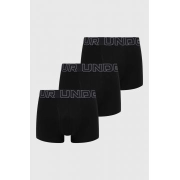 Under Armour boxeri 3-pack barbati, culoarea negru